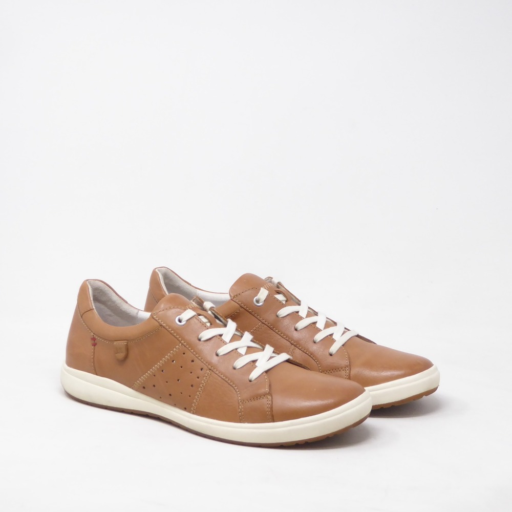 Josef Seibel Caren 01 Women Sneakers Tan Leather Lace Up Perforated 41 / 10-10.5